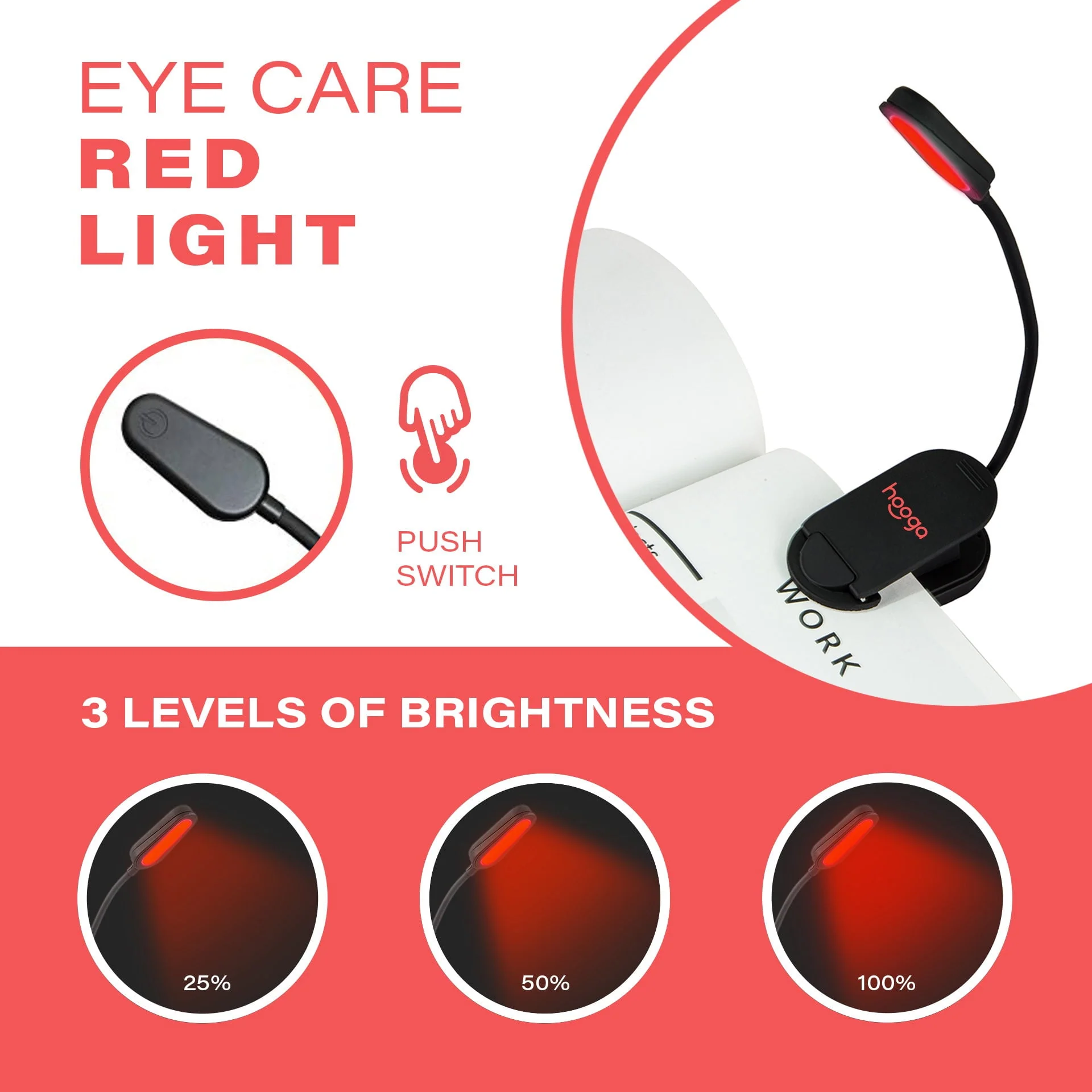 Red Clip-On Book Light - Image 6